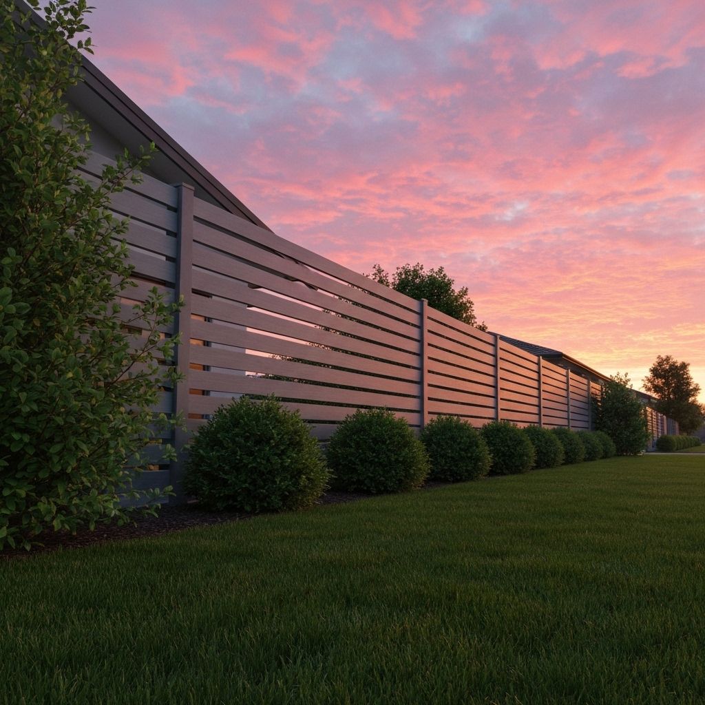 Moderner Sichtschutz mit Abendrot